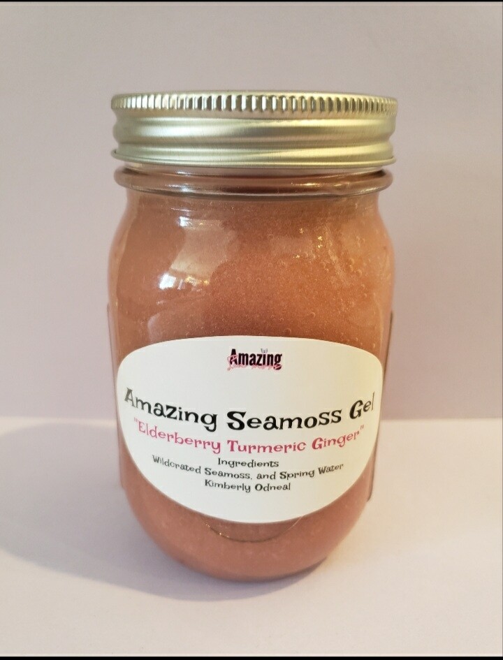 Elderberry Turmeric Ginger infused Seamoss Gel 16 oz