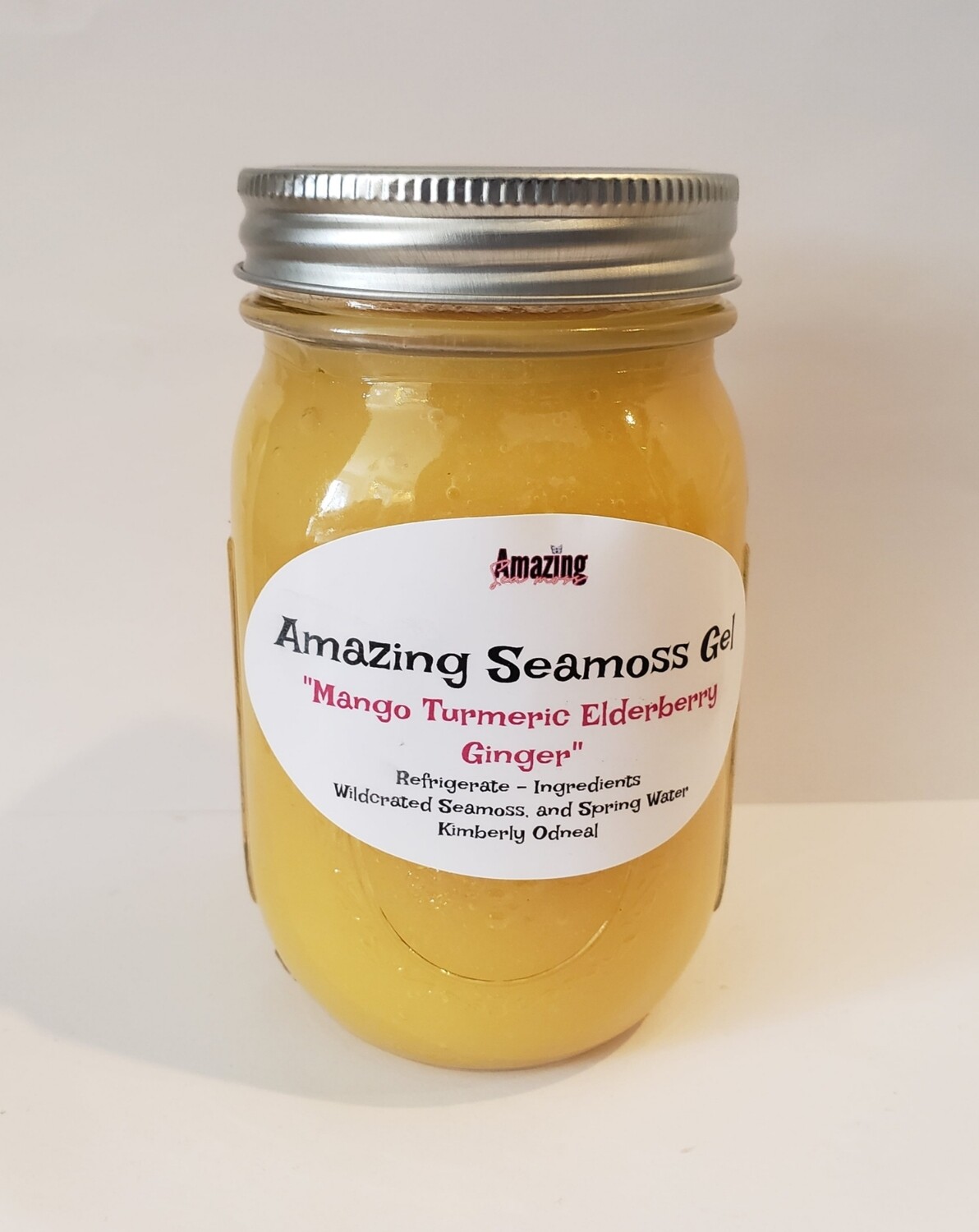 Mango Turmeric Ginger Elderberry infused Seamoss Gel 16 oz