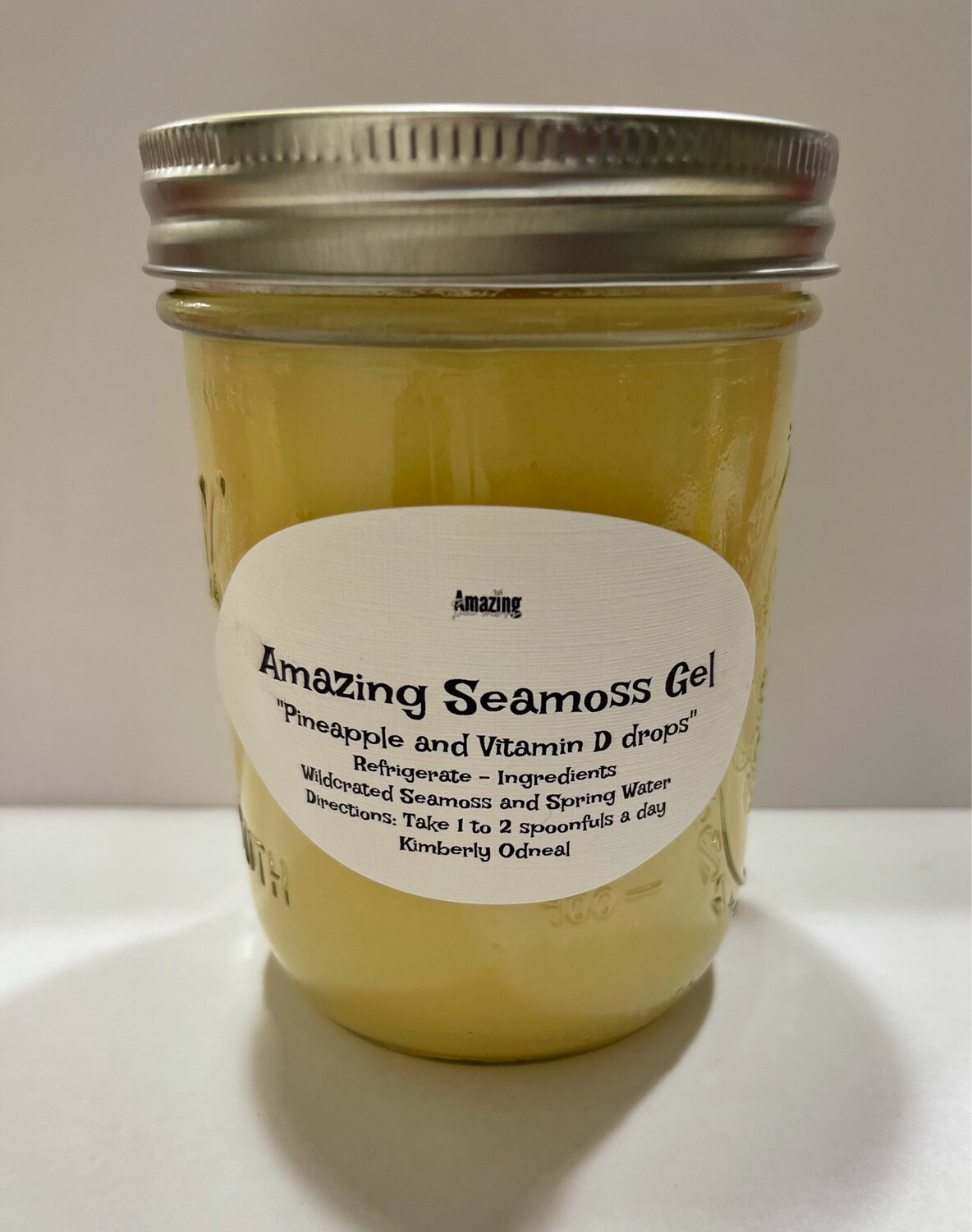 Pineapple And Vitamin D drops Infused Seamoss Gel 16 oz