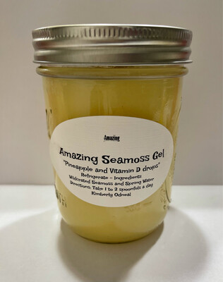 Pineapple And Vitamin D drops Infused Seamoss Gel 16 oz