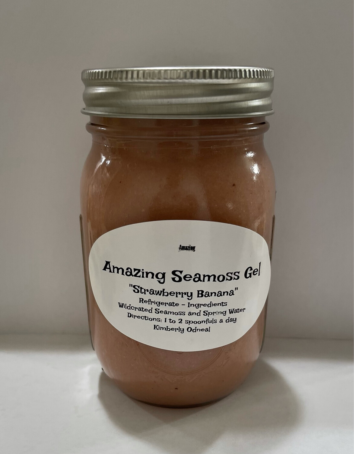 Strawberries and Bananas infused Seamoss Gel 16 oz