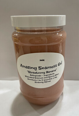 Strawberries and Bananas infused Seamoss Gel 16 oz