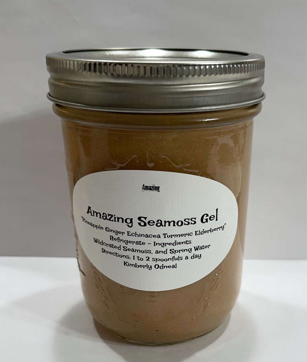 Pineapple Elderberry Ginger Turmeric Echinacea Infused Seamoss Gel 16 oz