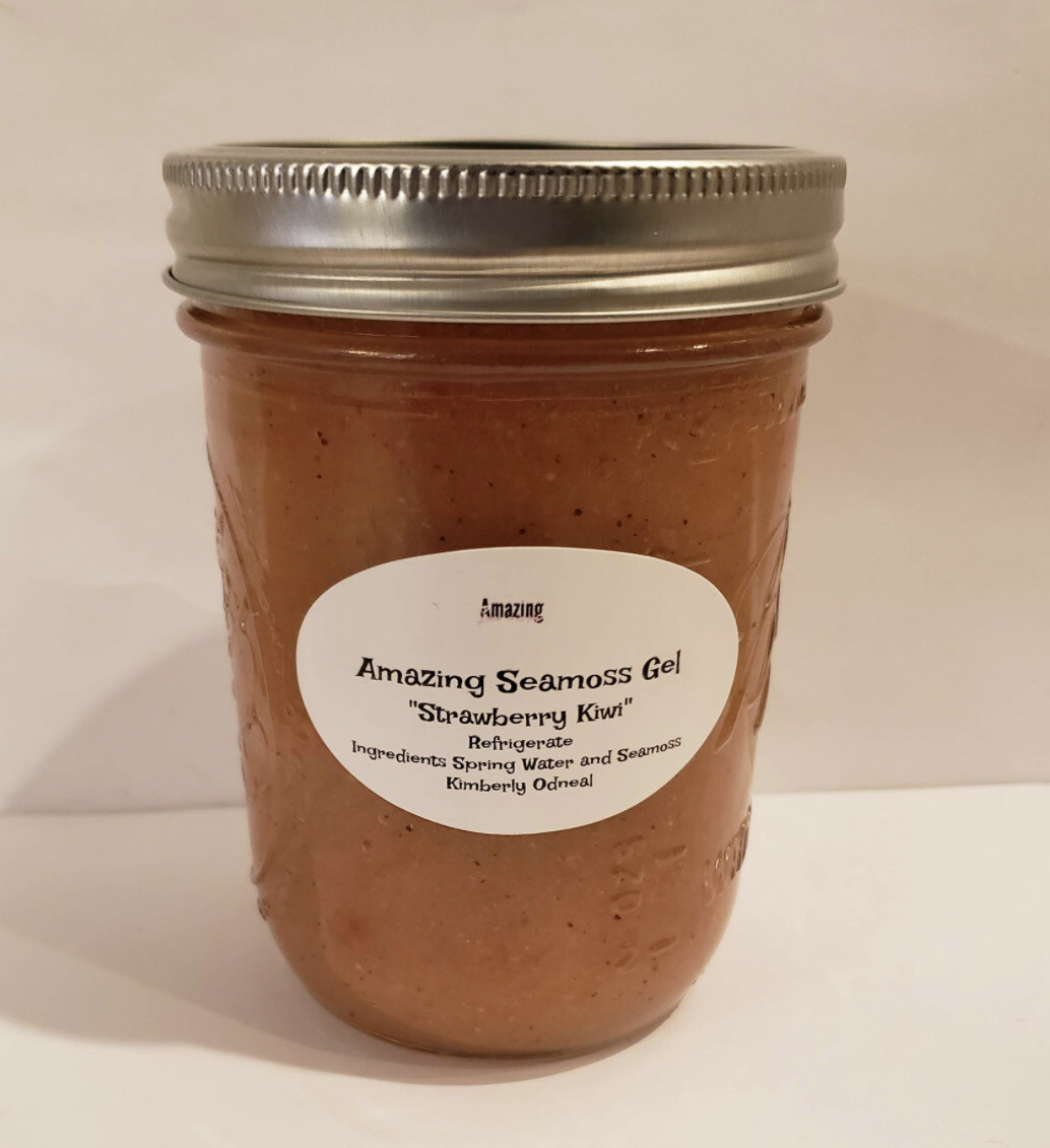 Strawberry Kiwi infused Seamoss Gel 16 oz