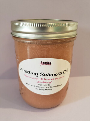 Apple Ginger Echinacea Turmeric Elderberry Infused Seamoss Gel 16 oz