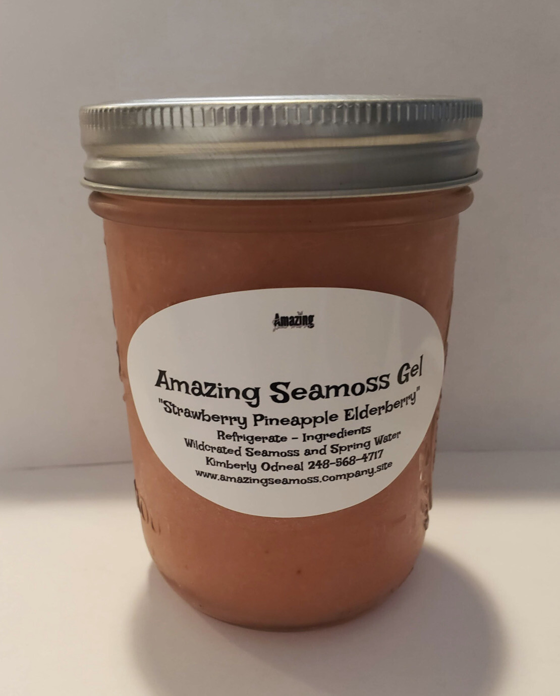 Strawberry Pineapple Elderberry Infused Seamoss Gel 16 oz