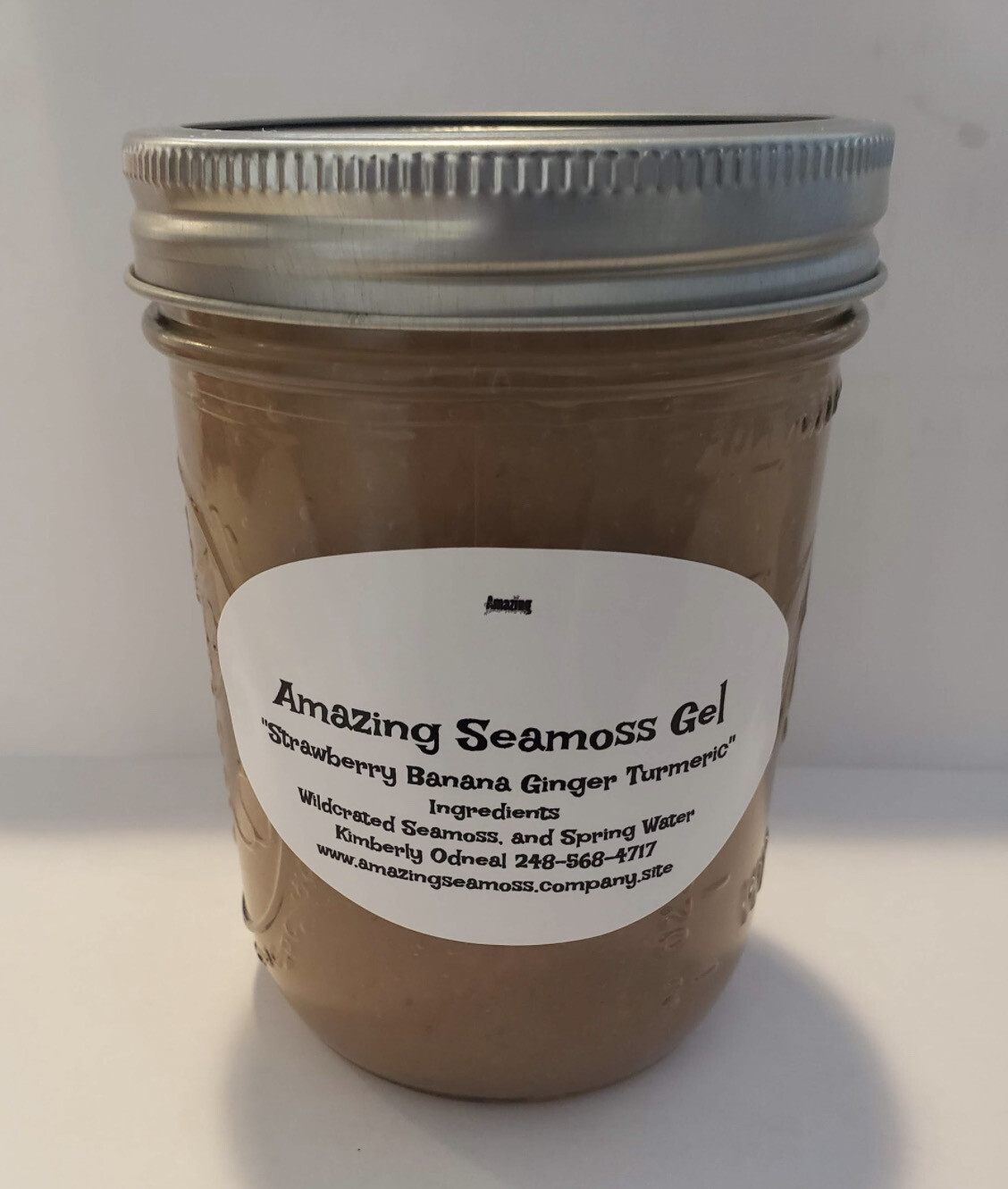 Strawberry Banana Ginger Turmeric Infused Seamoss Gel 16 oz