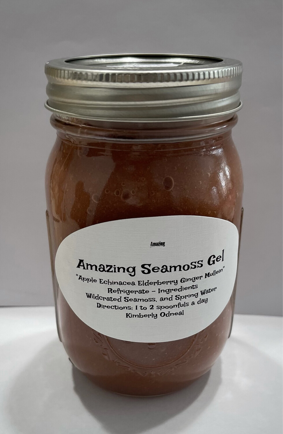 Apple Echinacea Elderberry Ginger Mullein infused Seamoss Gel 16 oz