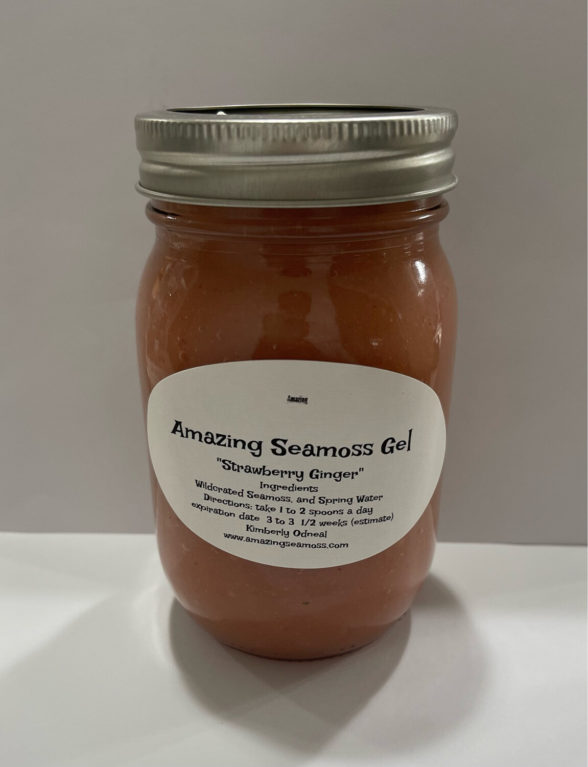 Strawberry Ginger Infused Seamoss Gel 16 oz