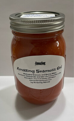 Strawberry Soursop, Ginger, Turmeric infused Seamoss Gel 16 oz