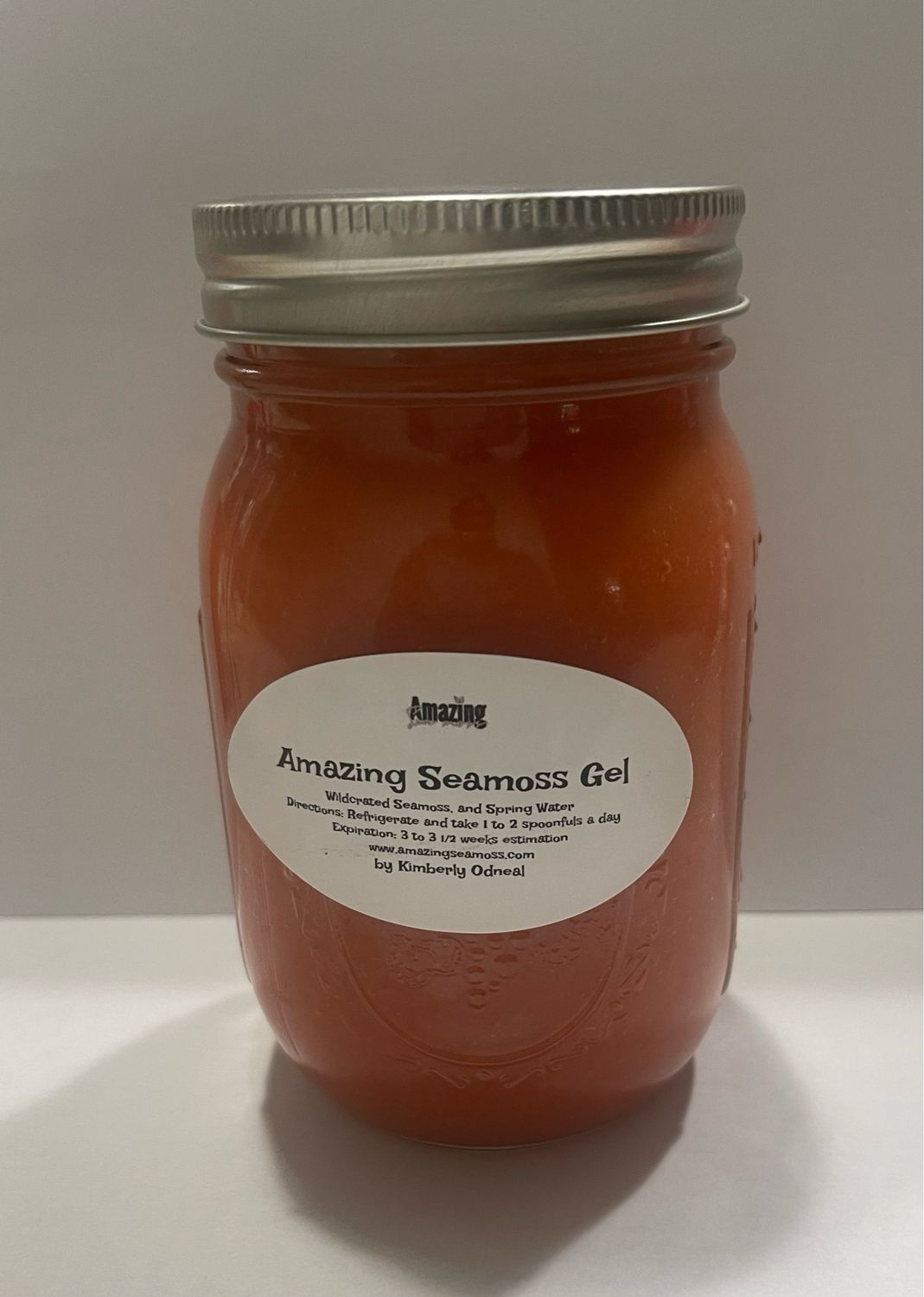 Strawberry Mango Elderberry Ashwagandha Infused Seamoss Gel 16 Oz