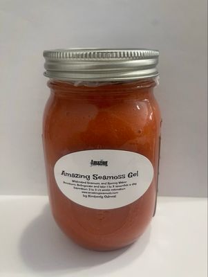 Strawberry Banana, Turmeric, Ginger, Elderberry, and Echinacea Bladderwrack infused Seamoss Gel 16 oz