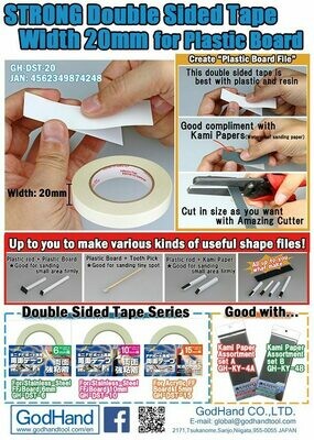 GodHand - Strong double sided tape width 20mm for plastic board