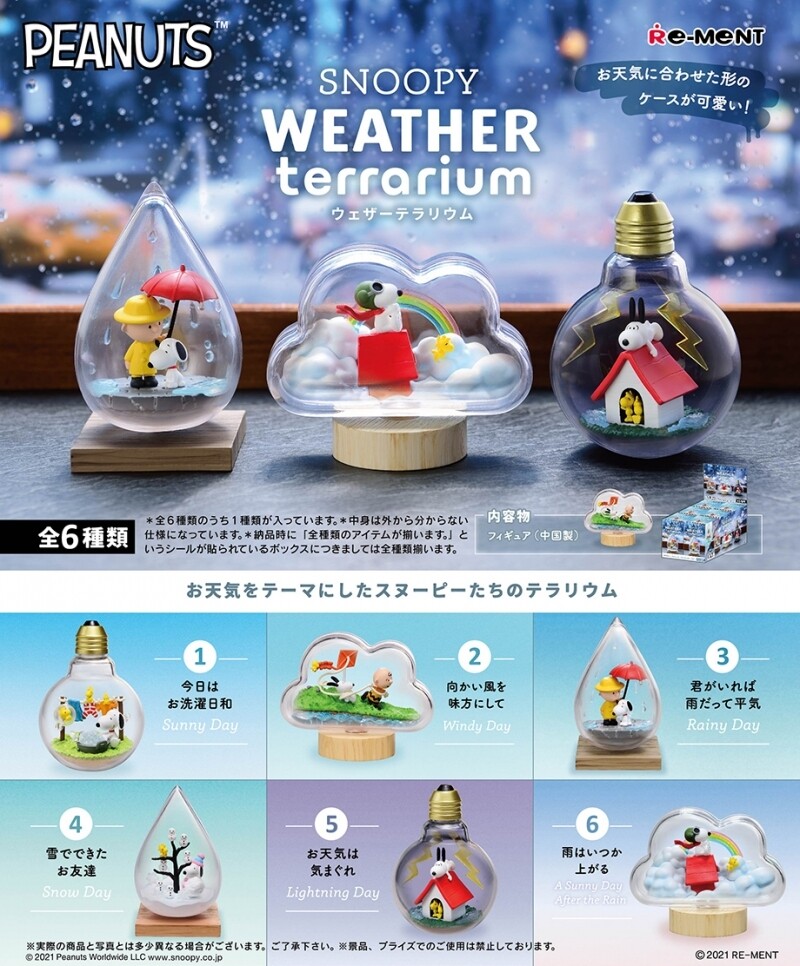 Re-ment Peanuts Snoopy Weather Terrarium Collection