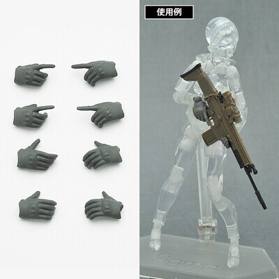 LittleArmory-OP5: figma Tactical Gloves (Mas Grey)