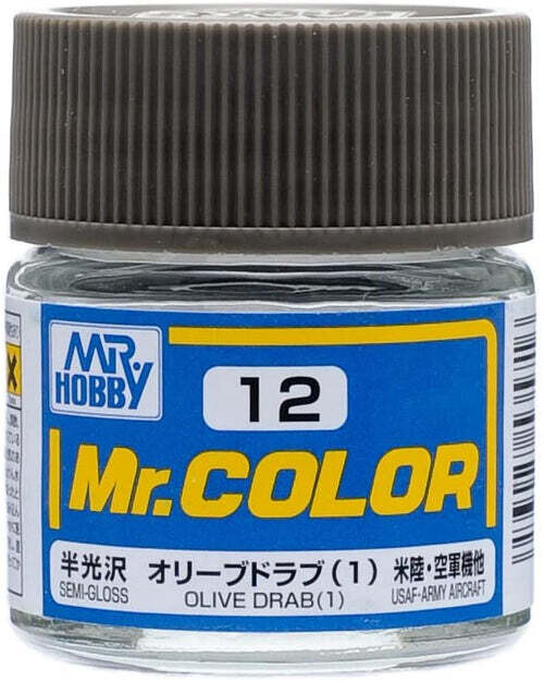 Mr. Color 12 - Olive Drab (1) (Semi-Gloss/Aircraft)