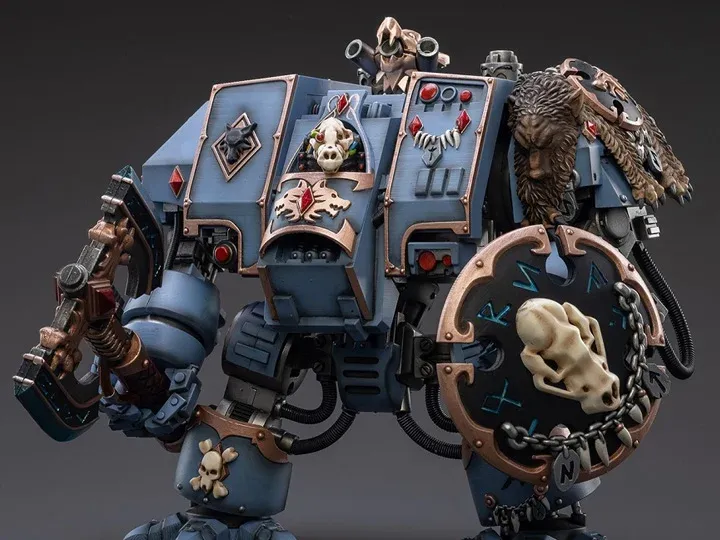 Warhammer 40K Space Marines Space Wolves Venerable Dreadnought Brother Hvor 1/18 Scale Figure