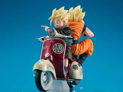 Dragon Ball Z Desktop Real McCoy EX Super Saiyan Goku and Super Saiyan Gohan on Motorbike