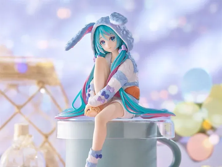 Vocaloid Hatsune Miku Rabbit Ear Hood Pajama Blue Color Ver. Noodle Stopper Figure Vocaloid Hatsune Miku Rabbit Ear Hood Pajama Blue Color Ver. Noodle Stopper Figure