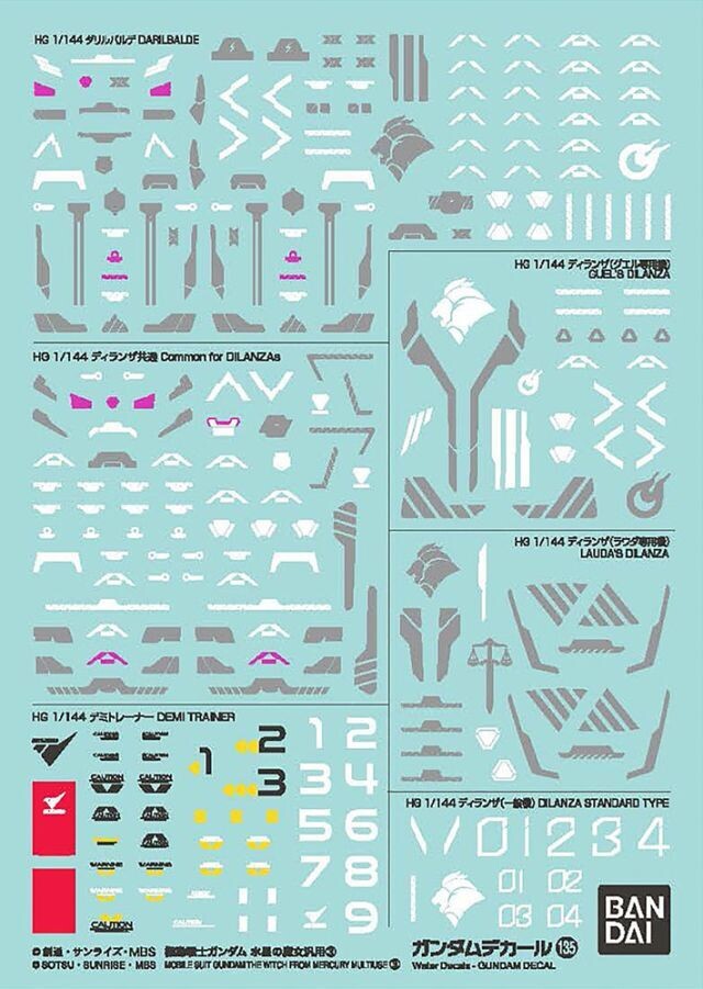 GUNDAM DECAL135 MOBILE SUIT GUNDAM THE WITCH FROM MERCURY MULTIUSE 3