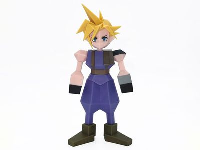 Final Fantasy VII Cloud Strife Polygon Soft Vinyl Figure
