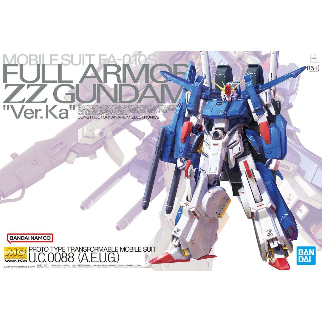 Mobile Suit Gundam ZZ MG Full Armor ZZ Gundam Ver.Ka 1/100 Scale Model Kit