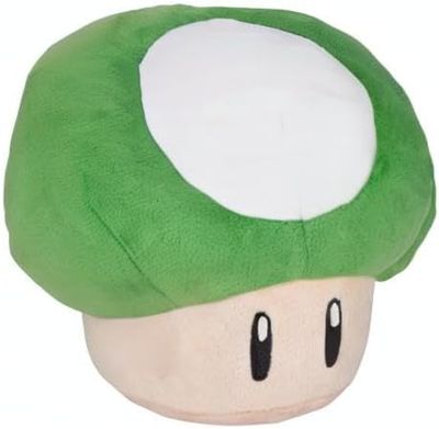 Mario All Star Collection Green 1-Up Mushroom Plush, 6