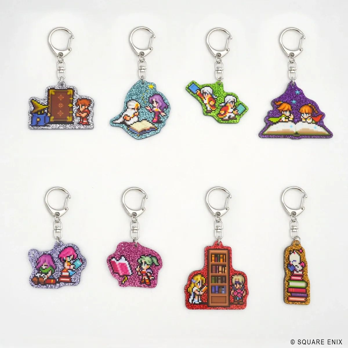 Square Enix Final Fantasy Pixel Remaster Book Characters Glitter Acrylic Keychain Collection