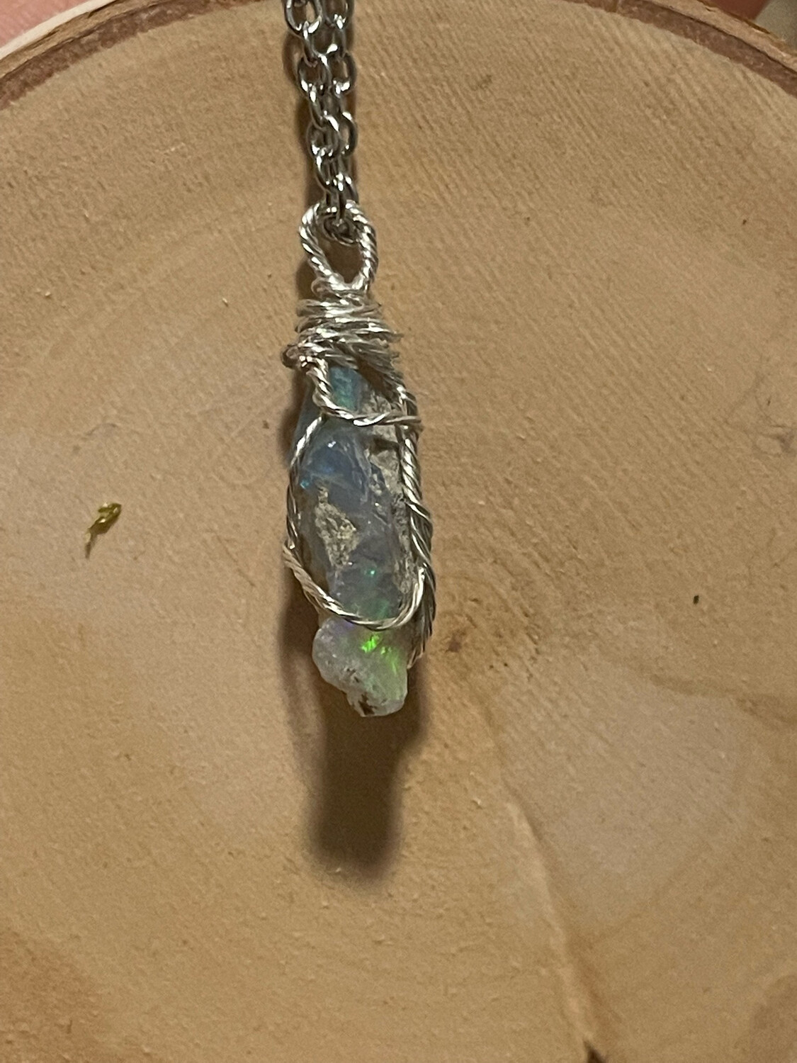 Ethiopian Opal Wrapped Necklace