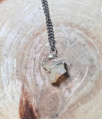 Ethiopian Opal Wrapped Necklace