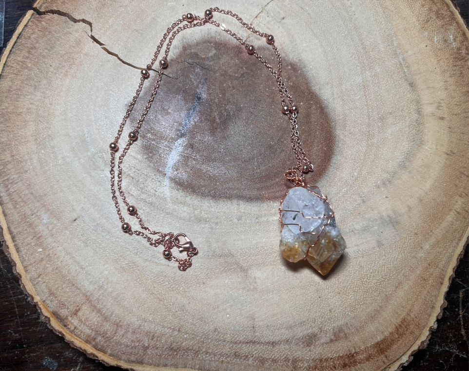 Wrapped Citrine Necklace