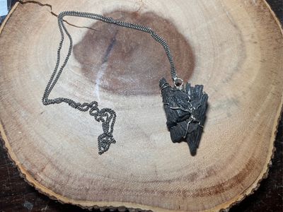 Wrapped Black Kynaite Necklace
