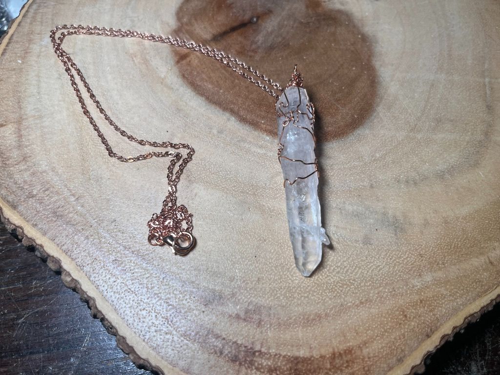 Wrapped Clear Quartz Necklace