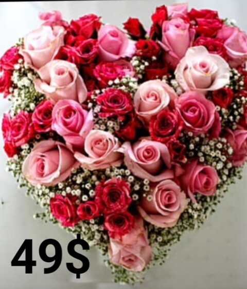 Corazón de rosas 3 colores
