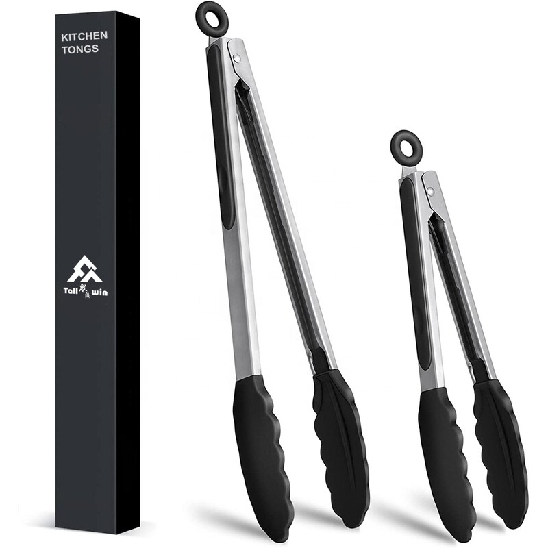 Silicone Tongs for Cooking, on-Stick Stainless Steel