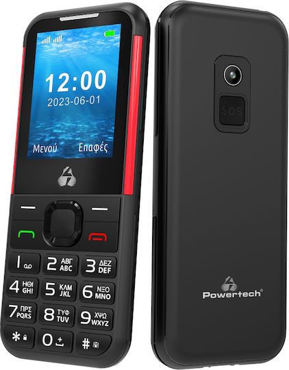 POWERTECH κινητό τηλέφωνο Sentry 4G PTM-33, SOS Call, με φακό, μαύρο