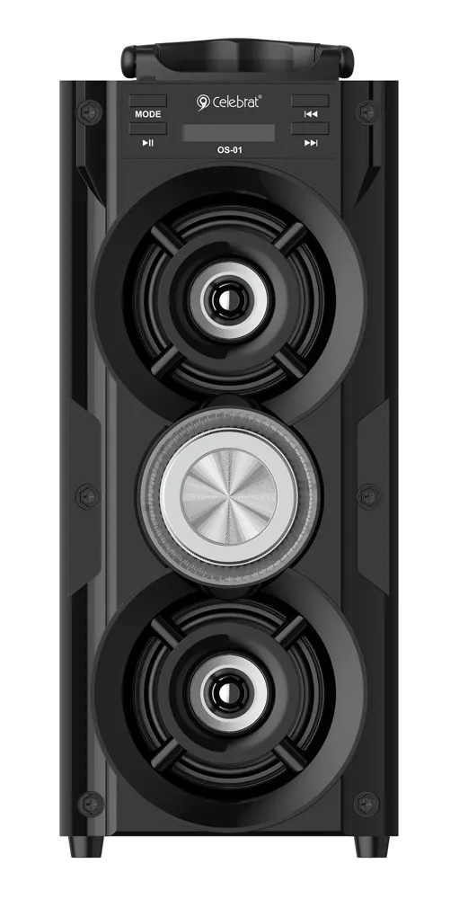CELEBRAT φορητό ηχείο OS-01, 10W, 1200mAh, Bluetooth, FM, LED, μαύρο