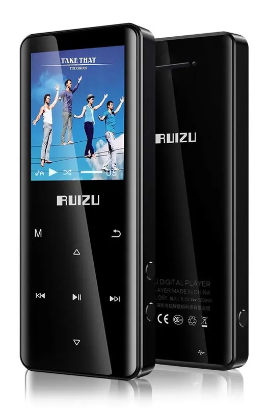 RUIZU MP3 player D51 με ηχείο, 1.8", 8GB, BT, ελληνικό μενού, μαύρο