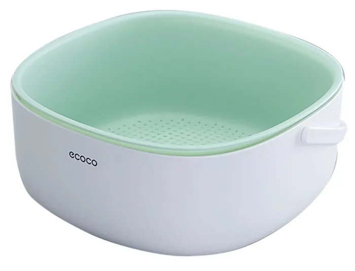 ECOCO σουρωτήρι τροφίμων E2025, 21x21x10.5cm, λευκό-πράσινο