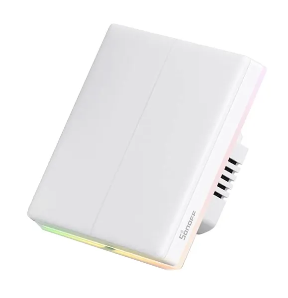 SONOFF smart διακόπτης T5-2C-86 με LED φωτισμό, διπλός, Wi-Fi, λευκός