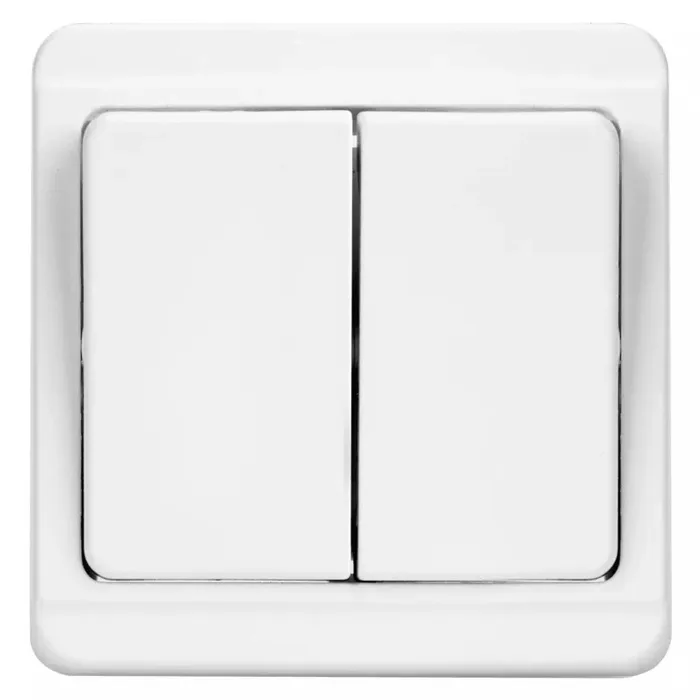 TESLA STROPKOV διακόπτης κομμυτατέρ Standard A0214, διπλός, λευκός