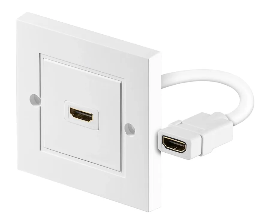 GOOBAY πρίζα τοίχου HDMI 51722, gold-plated, 4K, λευκή