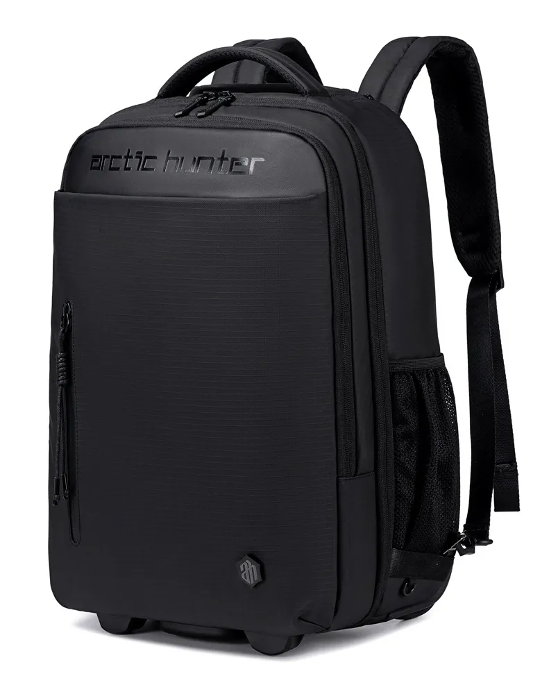 ARCTIC HUNTER τσάντα ταξιδιού LG1500165 με θήκη laptop 15.6", τροχήλατη, 27L, μαύρη