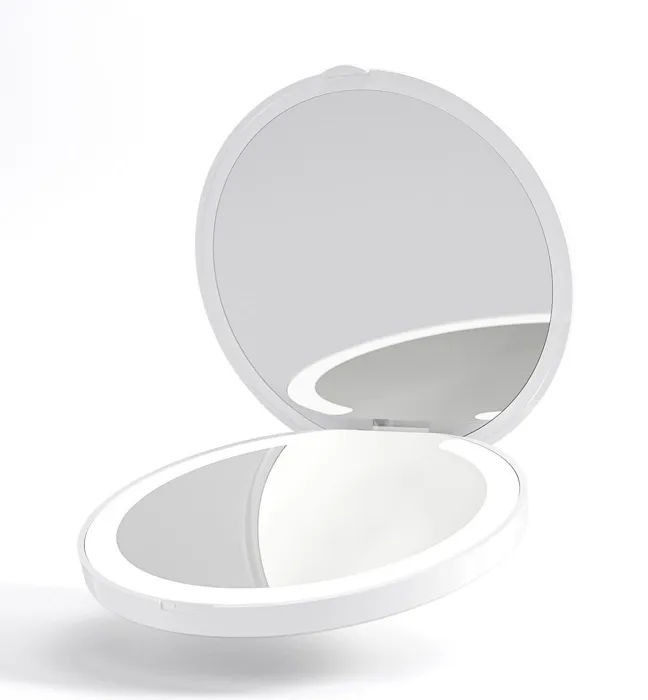 HOME USE καθρέφτης χειρός HUH-0184 με LED φως, 1x/3x zoom 180mAh, λευκός