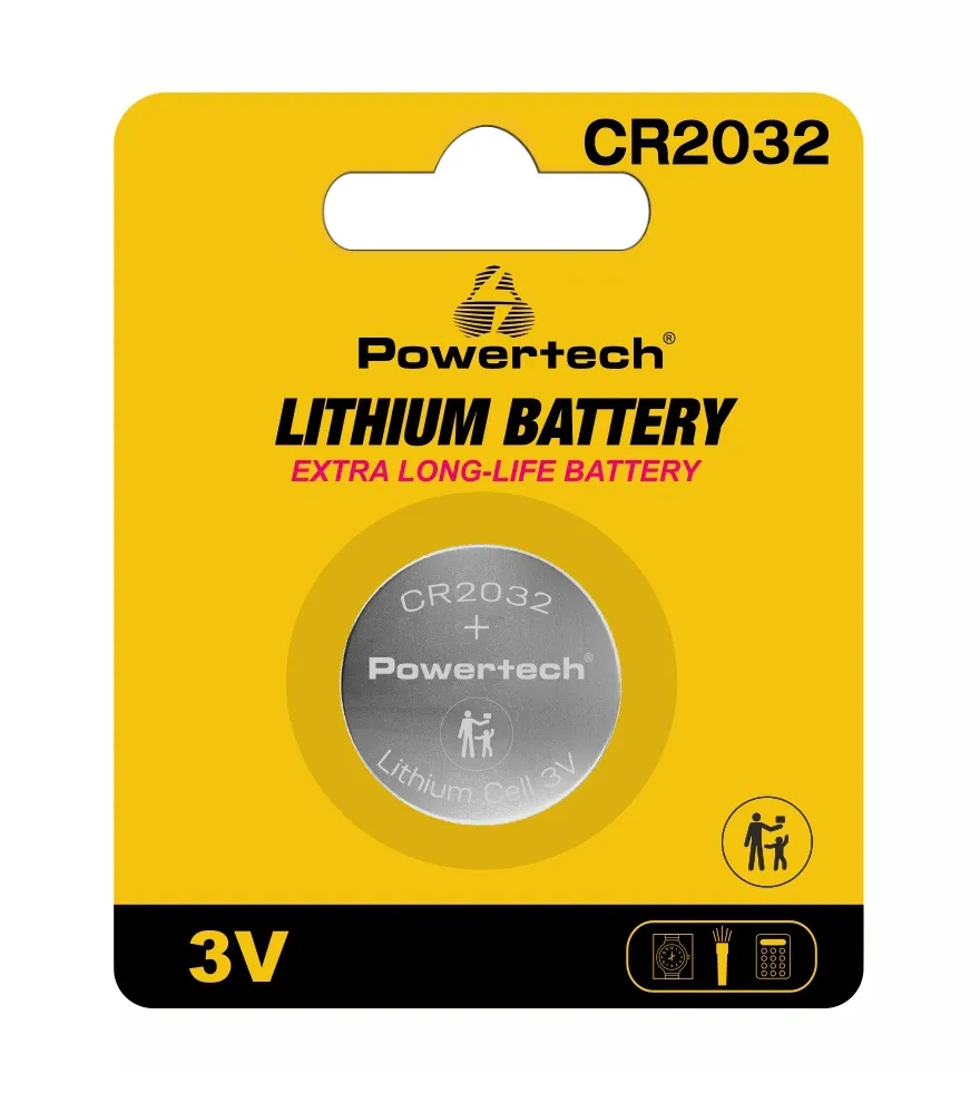 POWERTECH μπαταρία λιθίου PT-1208, CR2032, 3V, 1τμχ