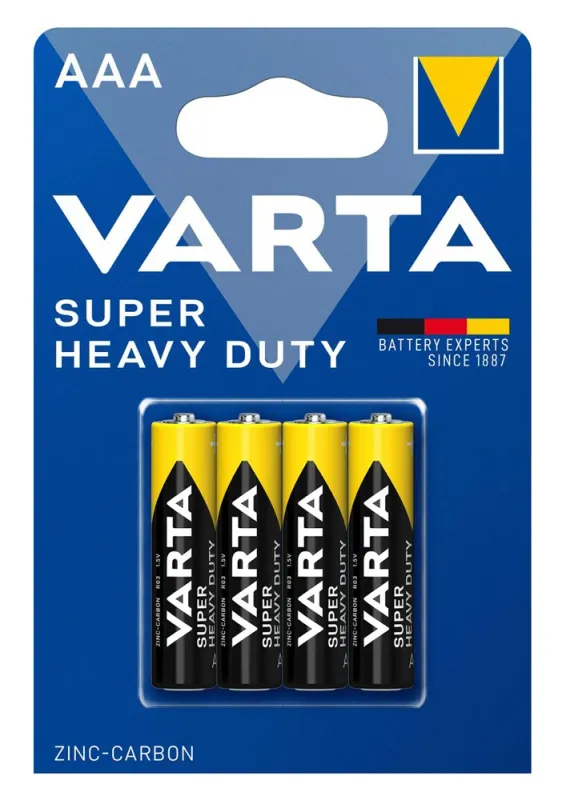 VARTA μπαταρίες Zinc Carbon Super Heavy Duty, AAA/R03, 1.5V, 4τμχ