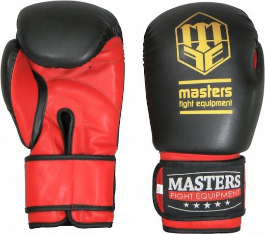 Sport Masters RPU-3 Γάντια Πυγμαχίας από Συνθετικό Δέρμα για Αγώνα Μαύρα