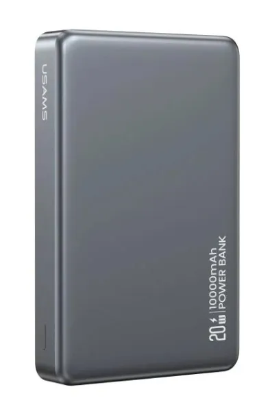 USAMS power bank CD242, magnetic wireless, USB-C έξοδος, 10000mAh, 20W, γκρι