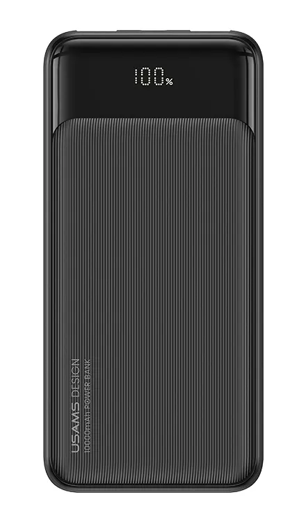 USAMS power bank US-CD198, 3x θύρες εξόδου, 10000mAh, 10W, μαύρο
