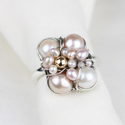 Kulturperler, 14 kt. guldkugle  og sterlingsølv